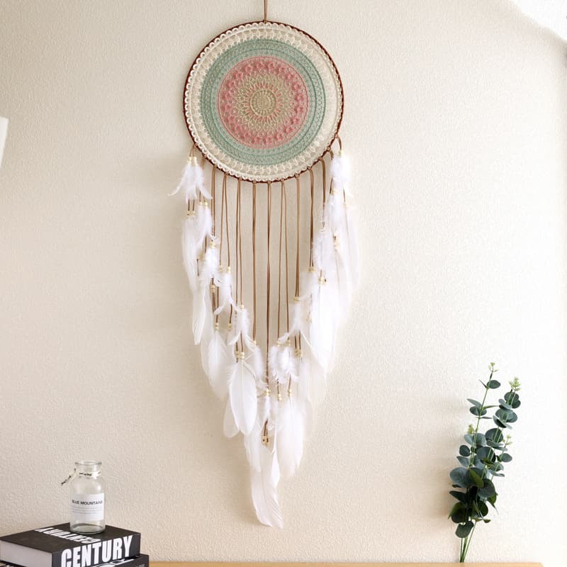 Large Dreamcatcher Wind Chime for Room Background Wall Decoration, Girly Forest-themed Handmade Birthday Gift