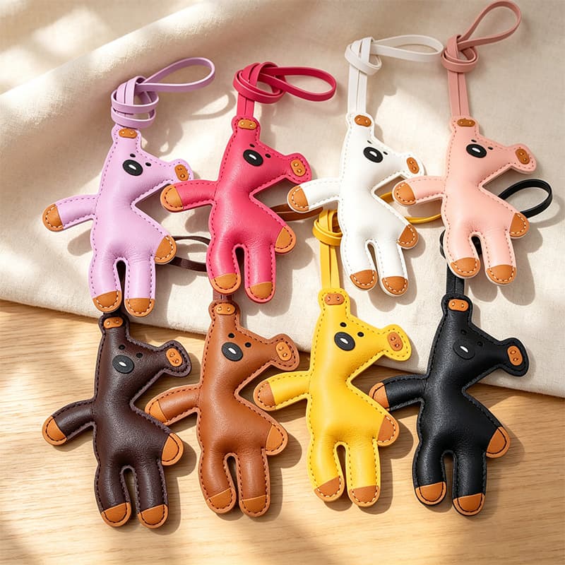 Mr. Bean Bear Bag Charm Internet-Famous Cute Cartoon Teddy Bear Pendant Backpack New Storage Car Keychain