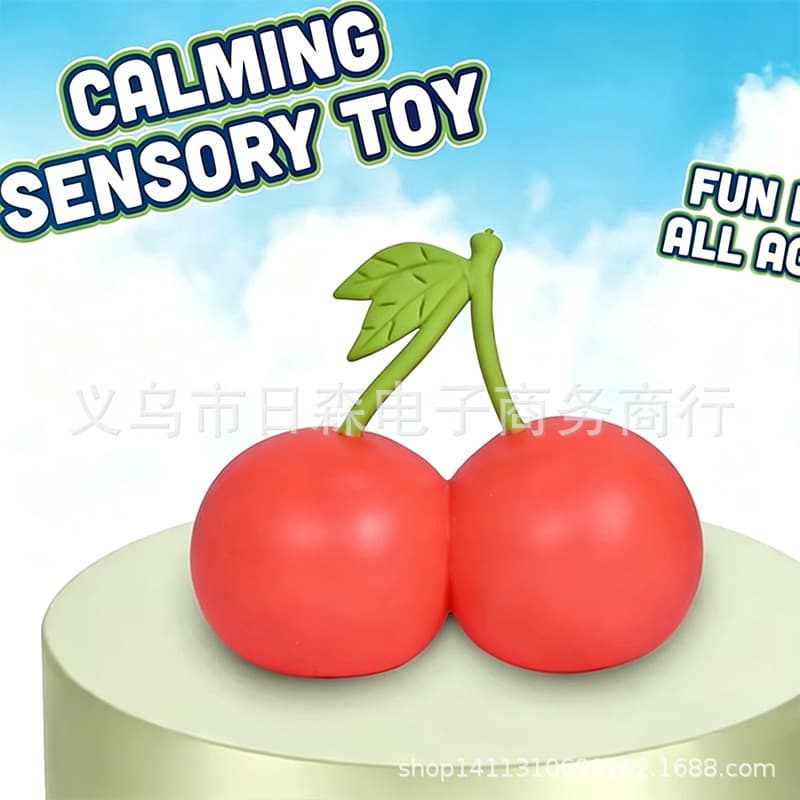 Cross-border Squeezy Cherry Decompression Pinch Fun Simulated Silicone Slow Rebound Pressure Relief Toys Wholesale Source