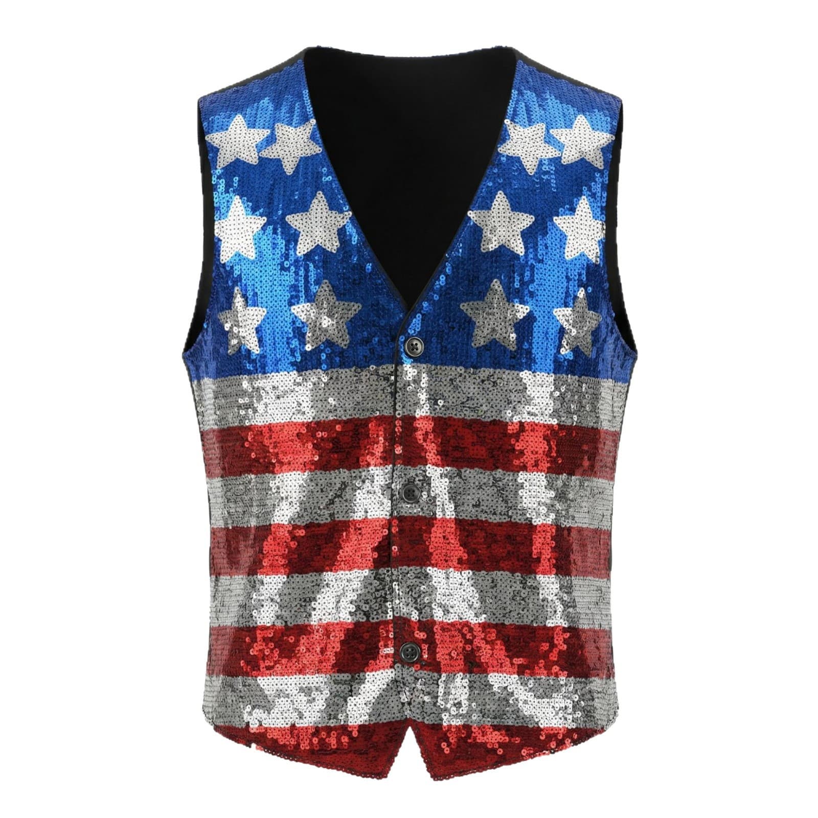 Goddess 2026 New Sequin Shirt US Independence Day Short Sleeve T-Shirt 250th Anniversary Flag Shirt V-Neck Women