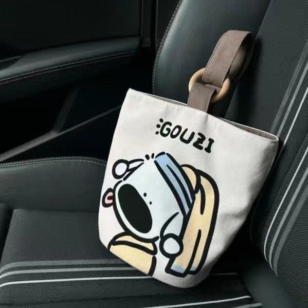 Cute canvas bucket bag for office workers, hand-held lunch bag, mom's travel tote bag