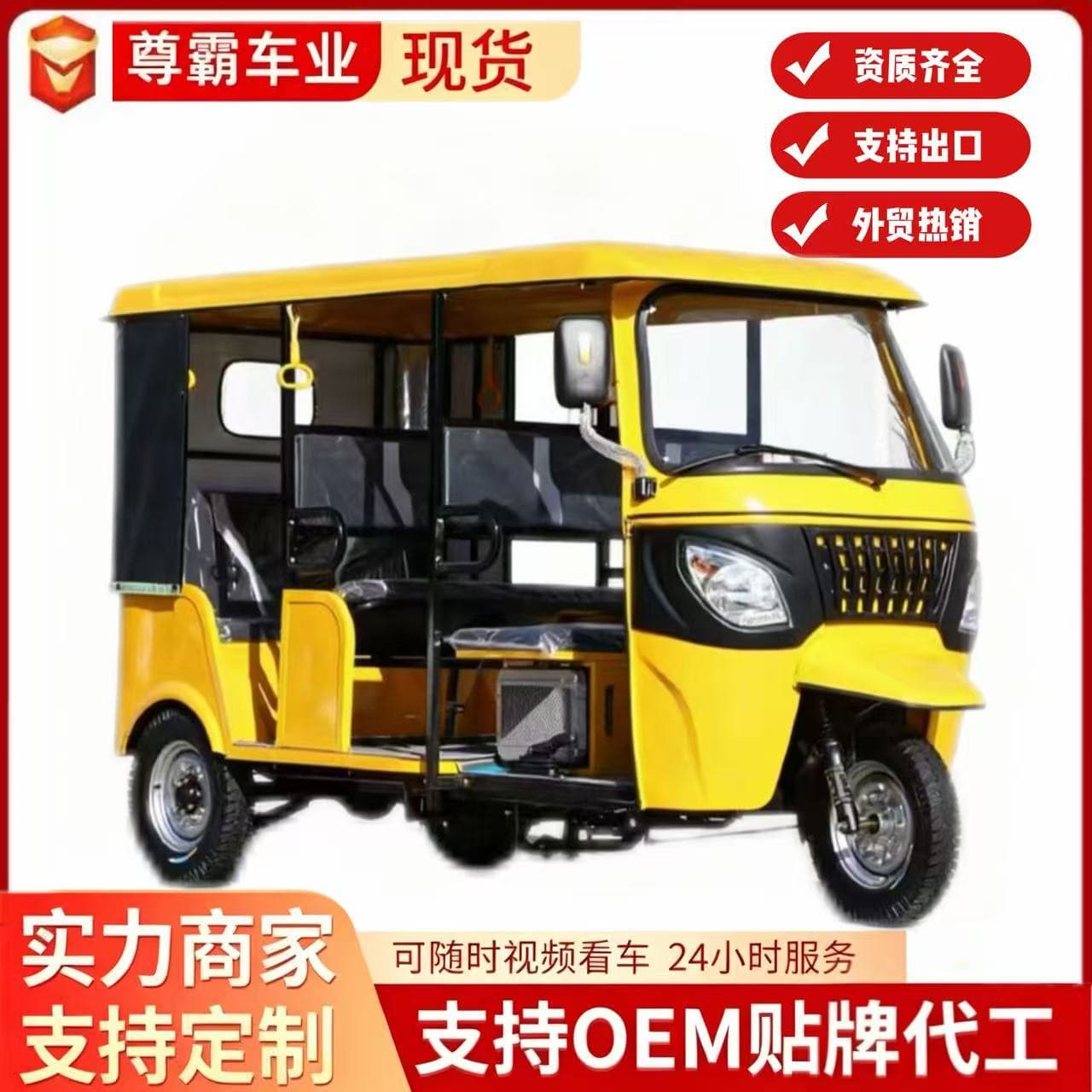 Dudu Car Hot-Selling Three-Wheeled Fuel Motorcycle in Africa, Household Cargo Agricultural Vehicle with Zongshen Engine Gasoline Three-Row