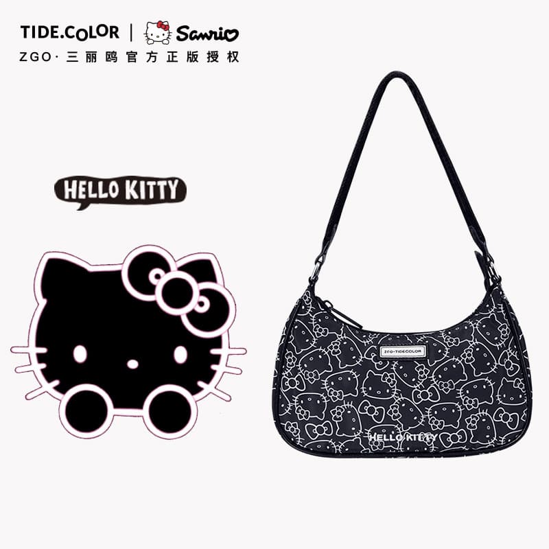 ZGO Sanrio Hello Kitty Baguette Underarm Bag Shoulder Bag Crossbody Bag Versatile Women's Bag