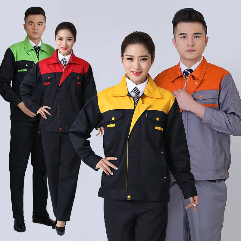 Factory Direct Spring/Autumn Long-Sleeve T/C and Cotton Work Uniform Set Wholesale, Labor Protection Clothing, Auto Repair Uniform, Cleaning Uniform