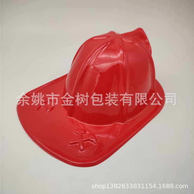 Cross-border Red PVC Fireman Helmet Children's Toy Hat Halloween Theme Party Stage Performance Cap