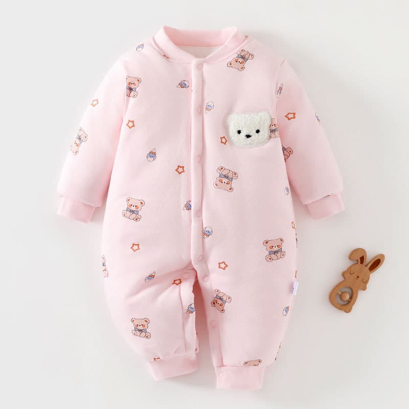 Winter Baby One-Piece Cotton Padded Jacket Quilted 120g Newborn Cotton Suit 0-12 Months Baby Cartoon