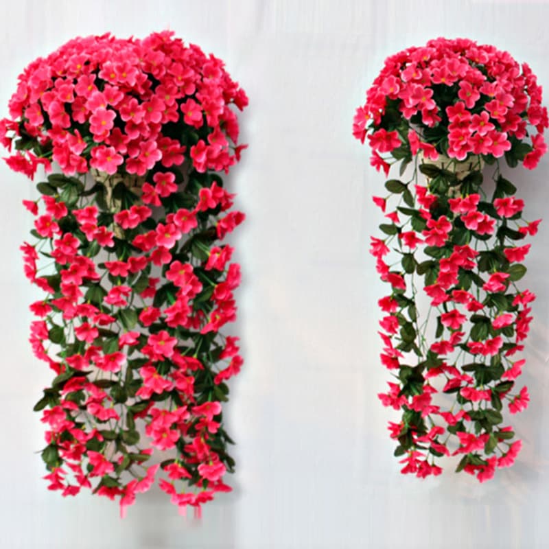 Artificial Violet Hanging Flower Vine Arrangement Wall Hanging Hanging Basket Flower Living Room Balcony Home Decoration Wall Hanging Flower