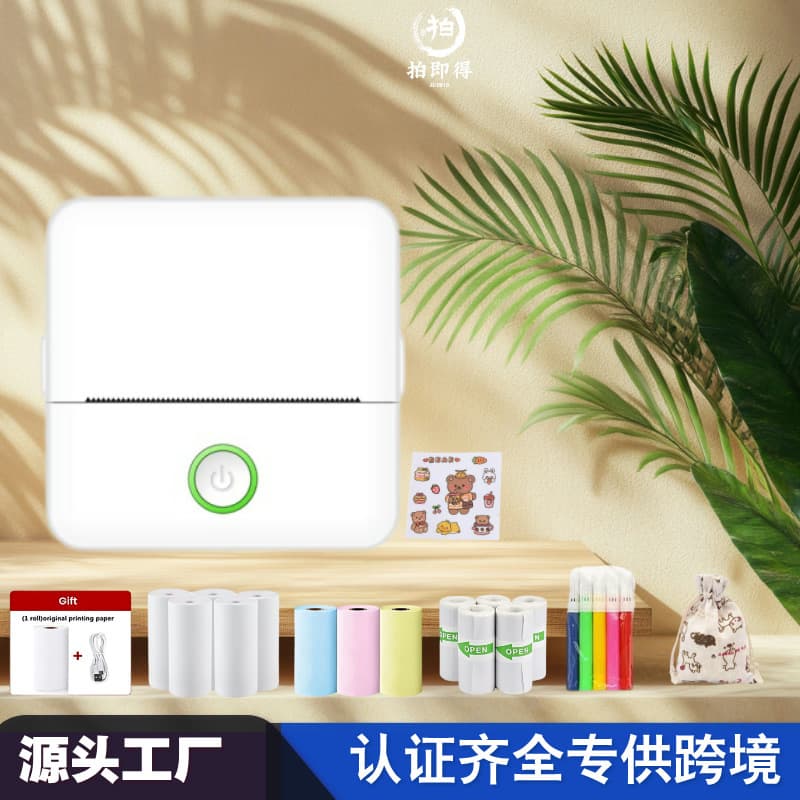 Portable Pocket Mini Printer for Students, Thermal Bluetooth Phone Photo Document Sticky Note, Factory Portable