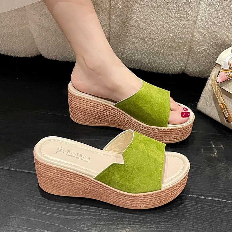 Thick Platform Wedge Sandals 2024 Spring Summer New Women's Casual Slippers Export Supply Zhuotian Wholesale