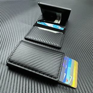 Cross-border Men's Anti-Skimming Anti-Demagnetization Carbon Fiber RFID Aluminum Alloy Card Holder Wallet, Amazon In Stock
