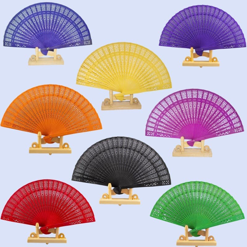 Women's Fragrant Wood Fan, Hollow Folding Wood Fan, Classical Wedding Fan, Wooden Women's Fan Can Be Made into LOGO