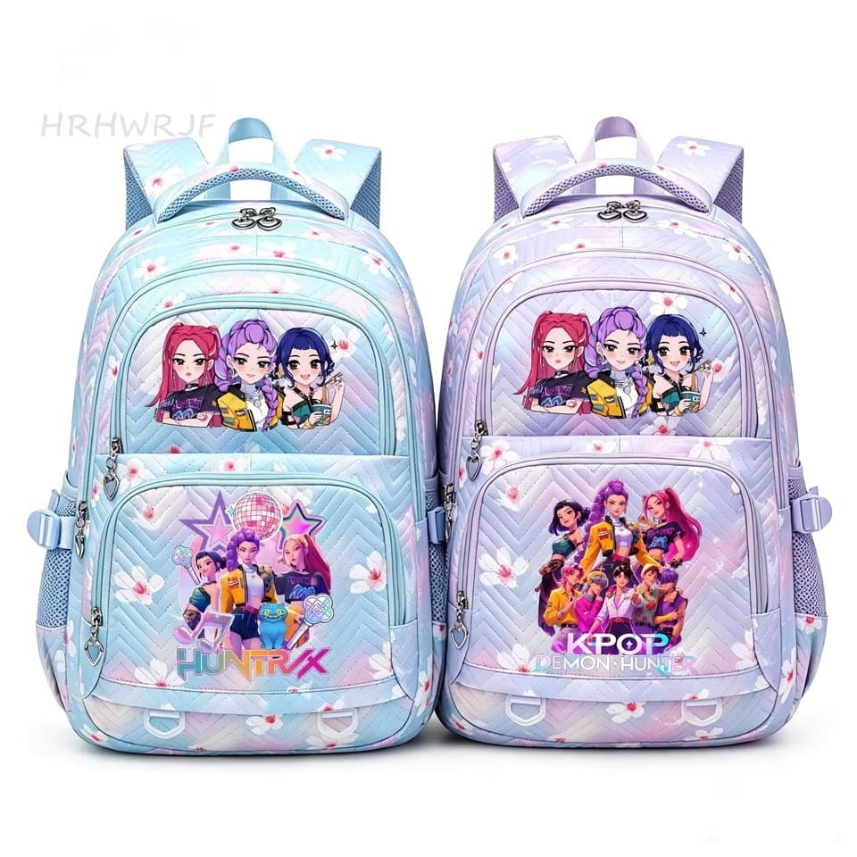 Export New KPOP Girl Group Merch Backpack, Large Capacity Laptop Bag, Fashion Cartoon Print Women's Backpack