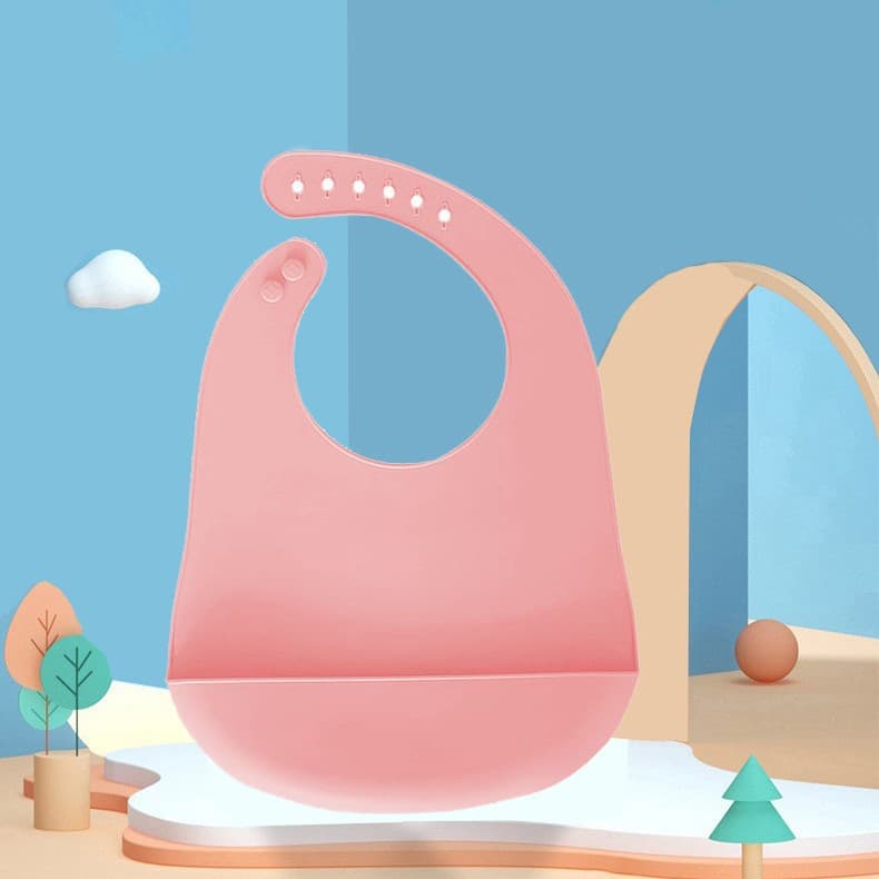 Factory maternal and infant food grade silicone all-in-one bib for infants learning to eat silicone waterproof three-dimensional baby bib