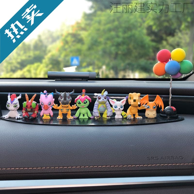 Car Interior Decoration Ornaments New Tiktok Digimon Figure Car Dashboard Lichi