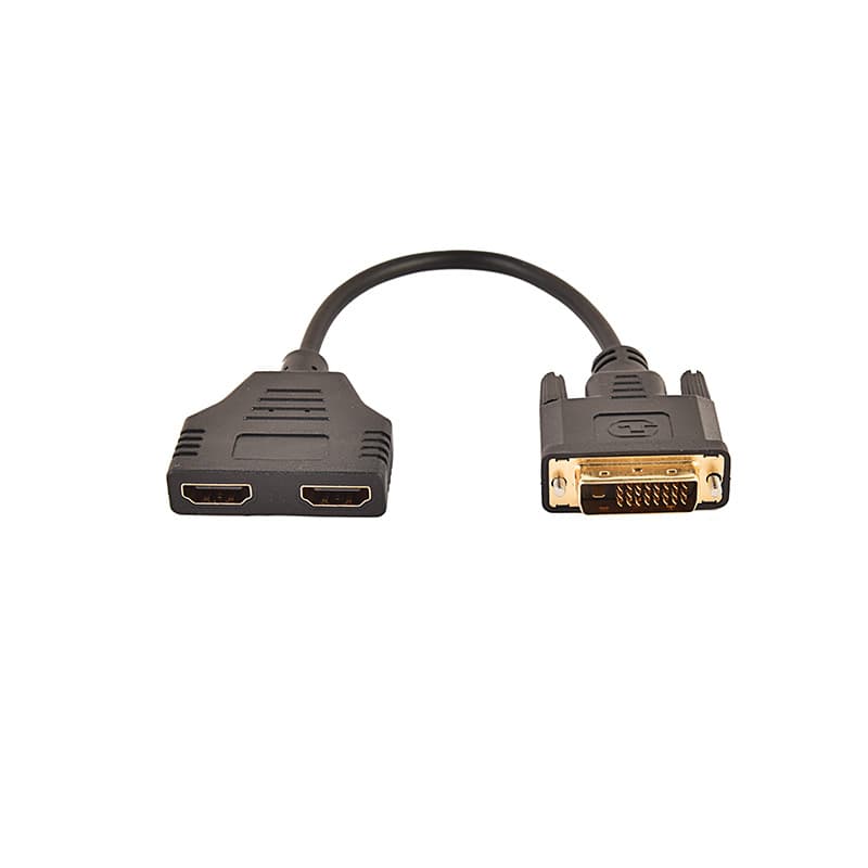DVI 24+1 male to 2 HDMI female DVI adapter, DVI 1 to 2 twin cable, DVI 1 to 2 cable