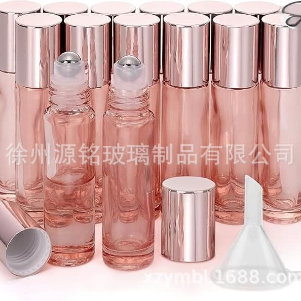 Cross-Border Hot Selling Wholesale 10ml Roller Ball Bottle Glass Bottle Perfume Bottle Travel Sample Bottle Portable Bag