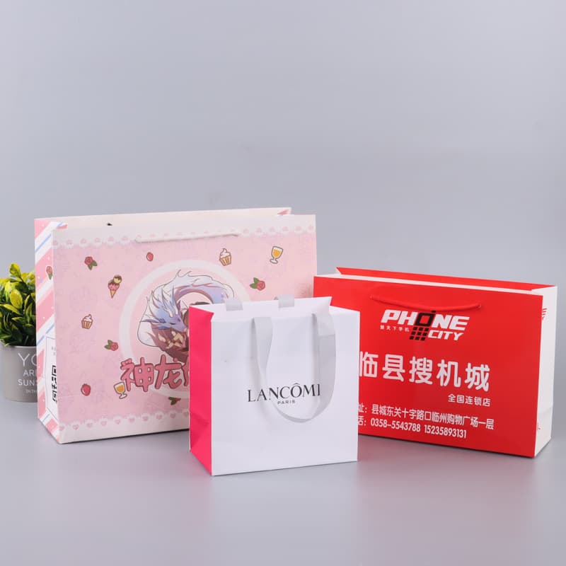 Simple & Fashionable Gift Bag Jewelry Bag Clothing Tote Paper Bag White/Black Cardstock Bag Wholesale Customizable LOGO