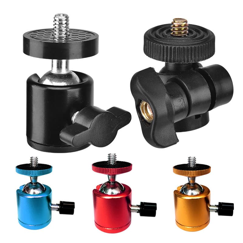 Q29 Metal Miniature Tripod Head, 1/4 Screw Mount, for Surveillance Tripods, Mirrorless Cameras, Light Stands, Ball Heads, Universal Heads