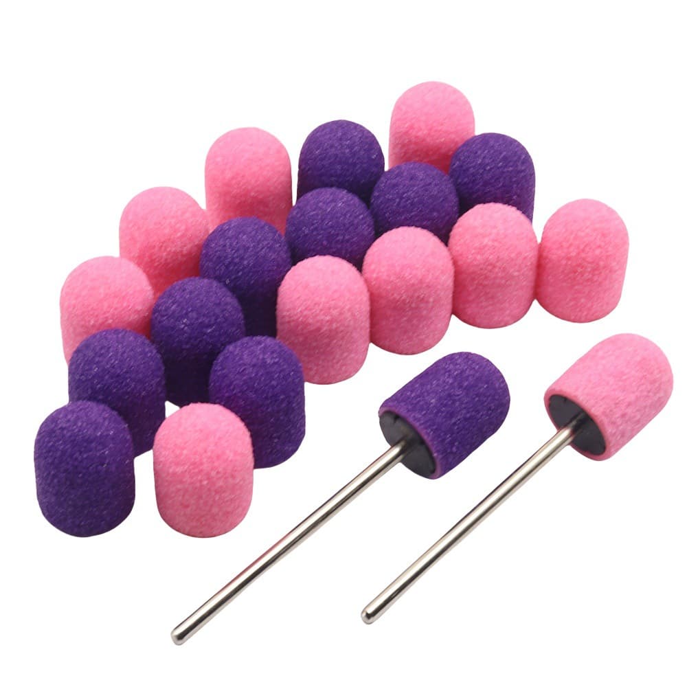 10mm pink purple high quality manicure sanding cap grinding head sanding ring to remove dead skin calluses foot care gauze cap electric grinder