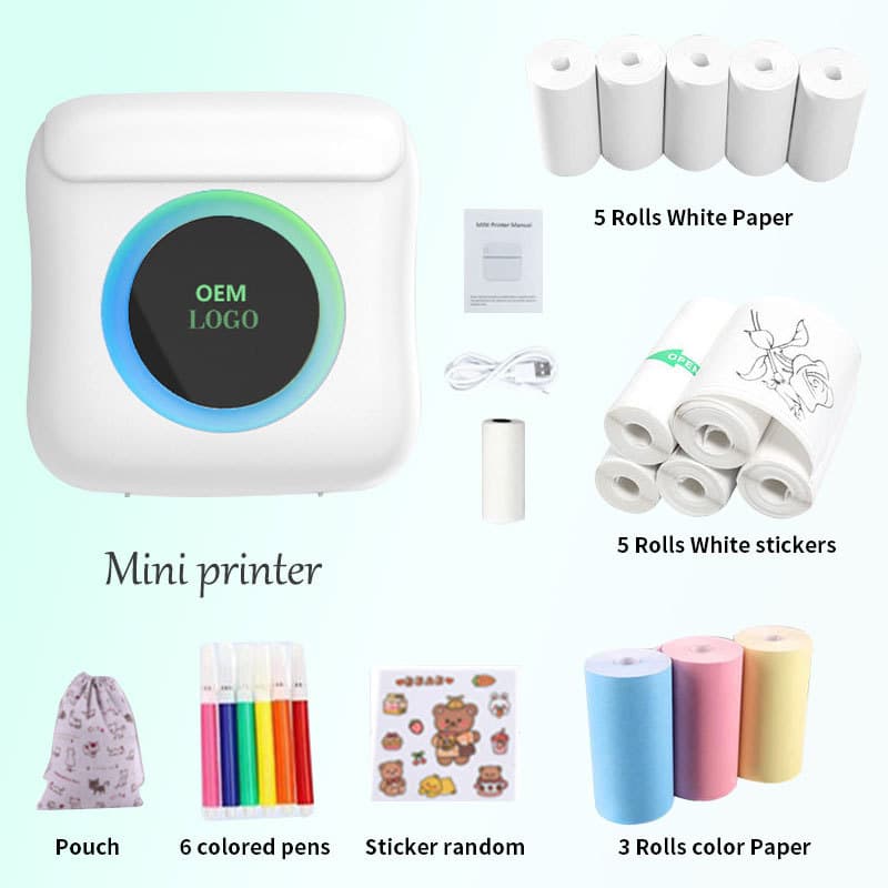 Reputable Factory Cross-border Wholesale Portable Thermal Printer for Home Use Student Mistake Correction Mini Pocket Connect to Phone