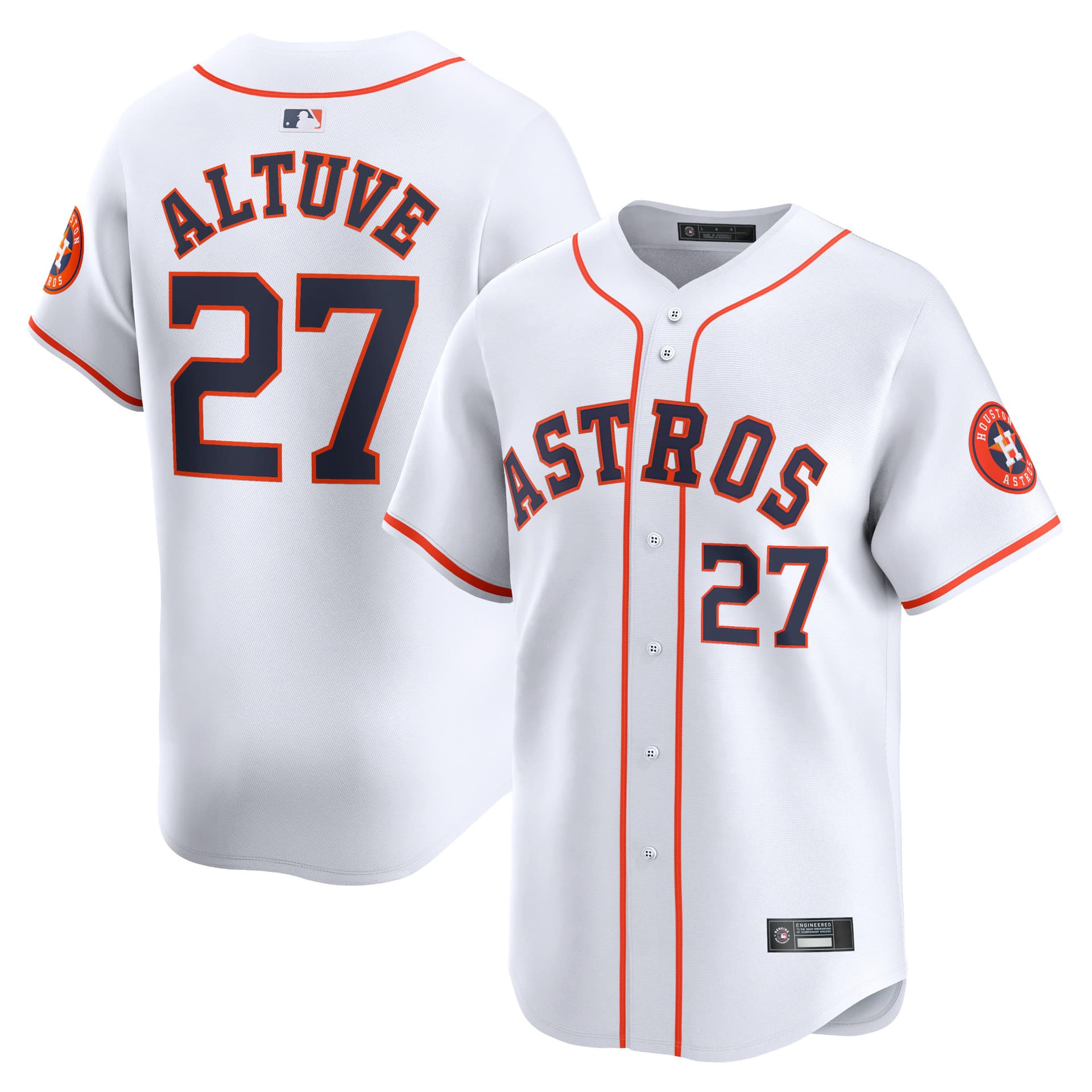 2026 European and American MLB American baseball shirt embroidered baseball uniform short-sleeved Astros foreign trade spot No. 27 team