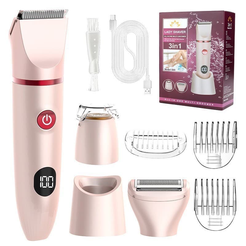 Cross-Border Hot Selling Women's 7-in-1 Multifunctional Hair Removal Trimmer, Full Body Hair Remover, Eyebrow Razor, Bikini Hair Razor