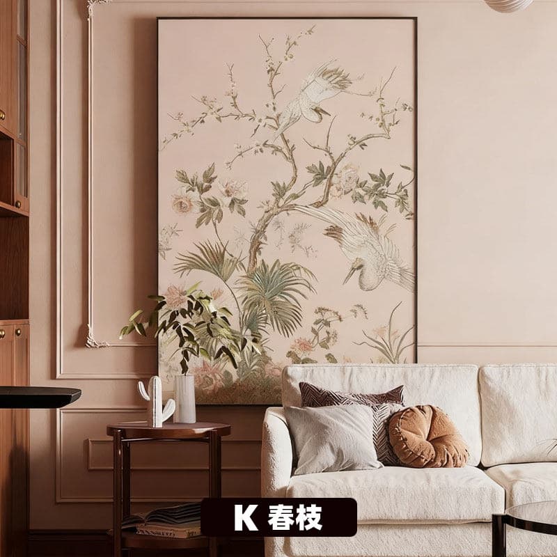 Song Dynasty Aesthetics New Chinese Style Old Money Style Decorative Painting Chinese Living Room Porch Painting High-end Tea House Hanging Painting Home Mural