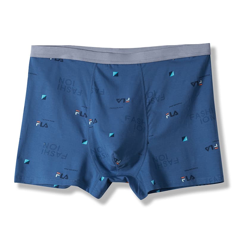 Loose Men's Printed Boxer Briefs Plus Size Big Size Comfortable Breathable Pima Cotton Underwear