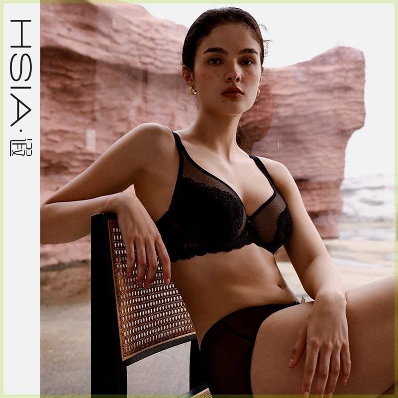 Qingcheng Love Plus Xia Bra Large Bust Minimizer Sexy Lace Lightweight Push-Up Plus Size Bra Mint Mambo D