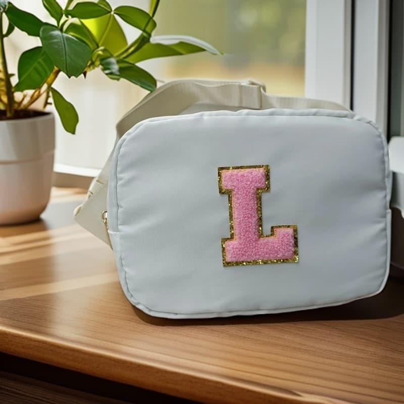 Amazon New Letter Waist Bag Composite Fabric Fashion Versatile Crossbody Bag Portable Sports Bag Letter Waist Bag
