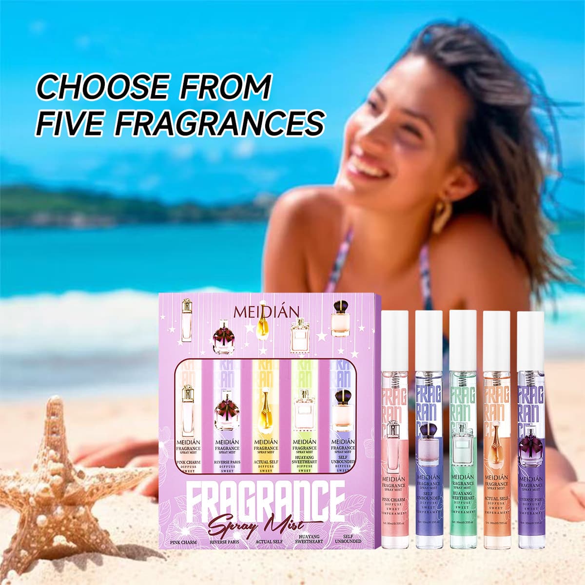 [Cross-border Exclusive] Meidian Perfume Set - Long-lasting Fragrance, High-end Style, Amazon Bestseller, Fresh and Light Fragrance