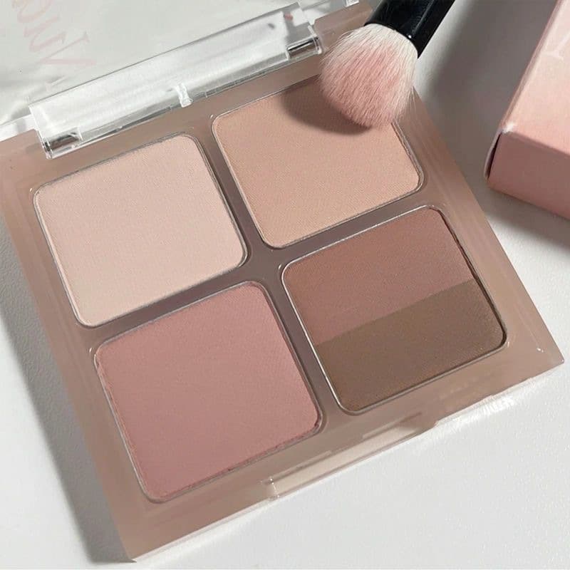 So gentle! Five-color daily light makeup for commuting, completely matte, low saturation, lotus root powder, brown plate, milk tea earth