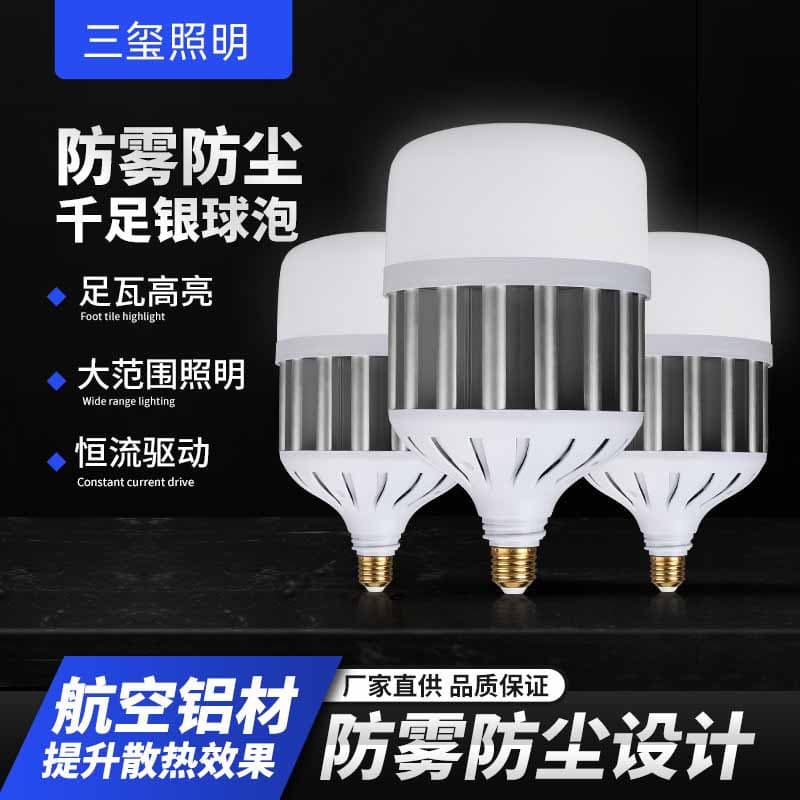 LED High Power Anti-Fog Dustproof E27 Bulb Light, Warehouse, Workshop, Court Lighting, 50W-100W