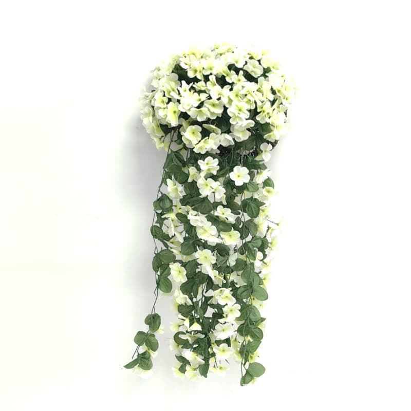 Artificial Violet Wall Hanging Vine for Home Wedding Decoration, Faux Flower Basket Decor, Artificial Plant Embroidered Hanging