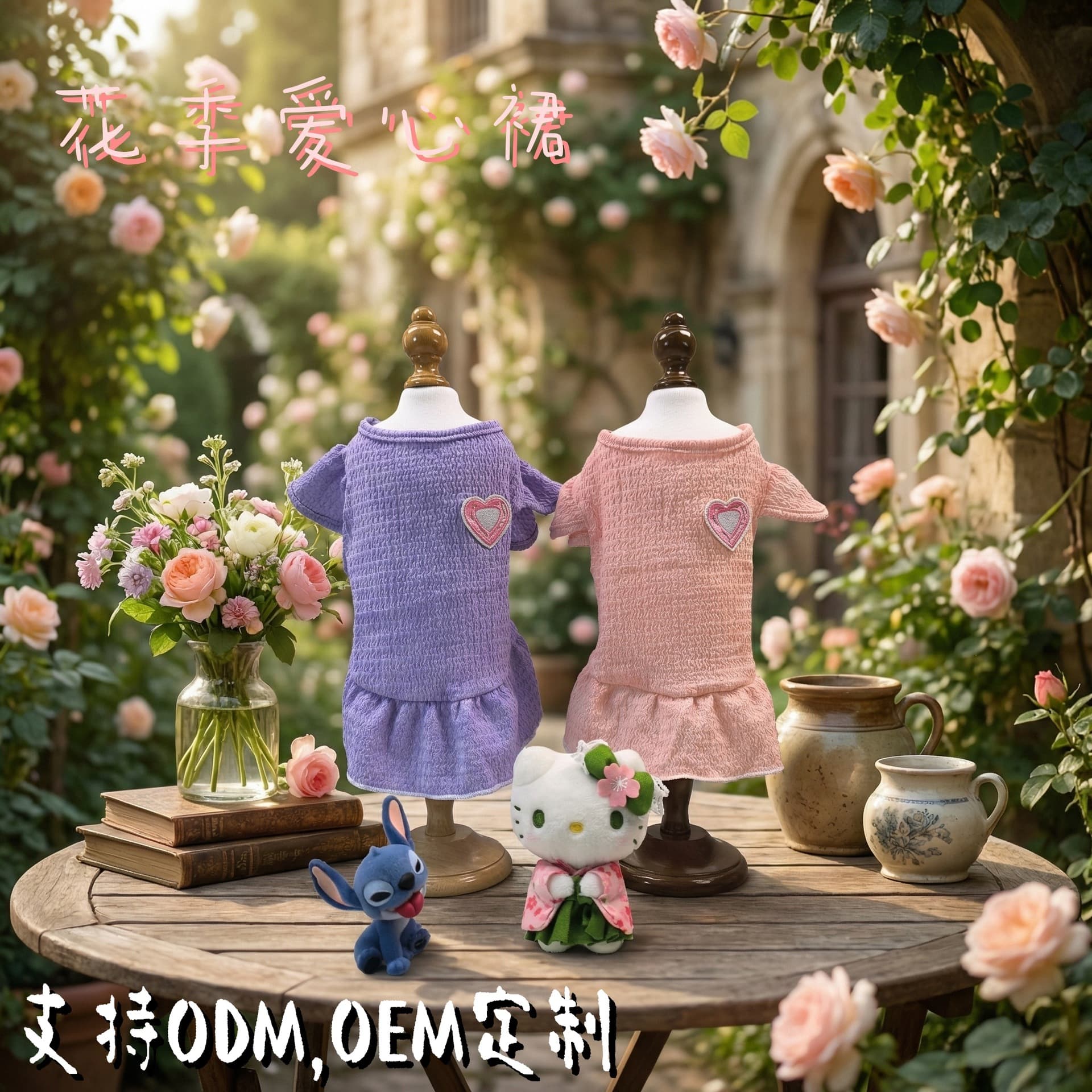 Pet Dog Cat Sweet Princess Dress Spring Summer Clothes Teddy Bichon Poodle Casual Gown