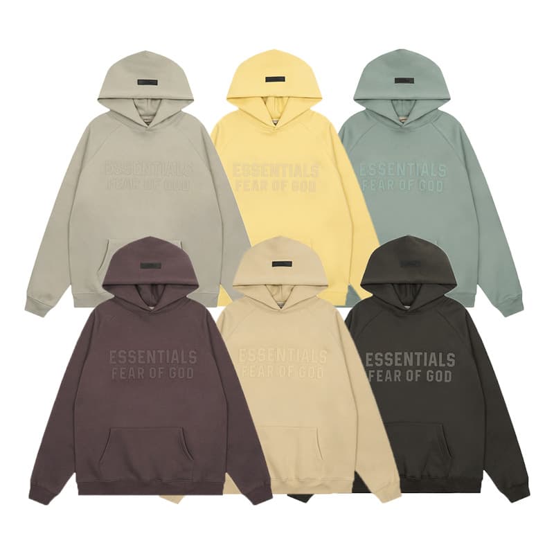 FOG Essentials Hoodie with 3D Silicone Letter Print, Unisex Streetwear Pullover