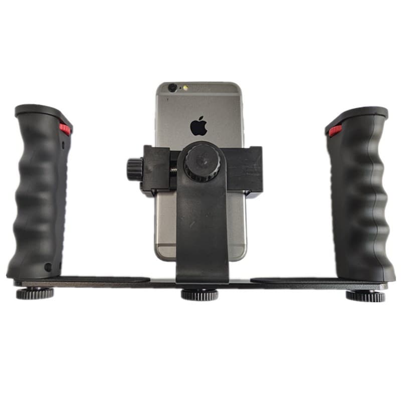 Handheld Stabilizer Rotating Gimbal Mount Phone Cage Microphone Stand Fill Light Live Streaming Phone Frame