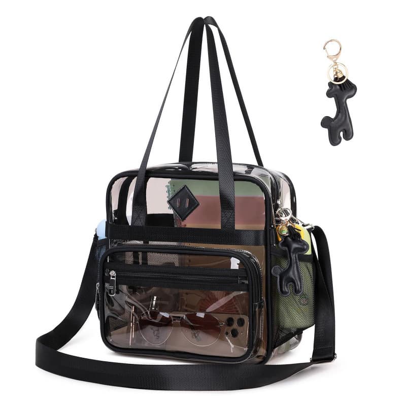 2026 New Transparent Handbag Women PVC Jelly Bag Large Capacity Stadium Suitable Crossbody Bag Fashion Simple