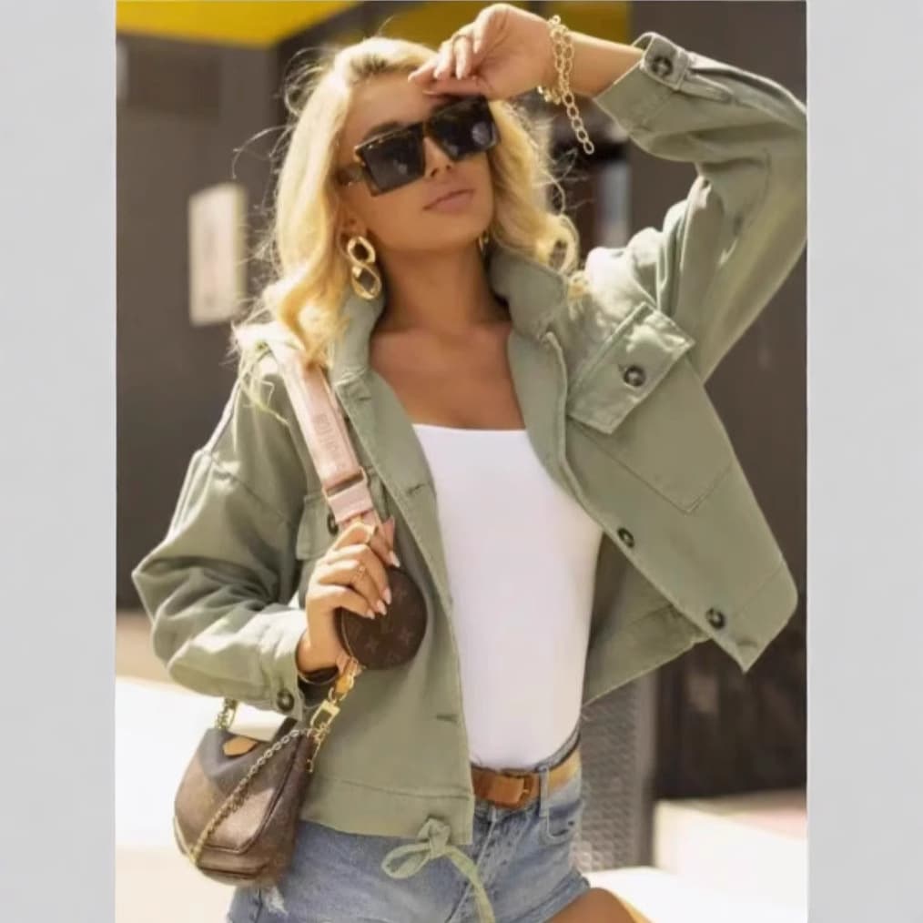 Denim Jacket OZON Cross-border Spring Loose Pocket Denim Coat