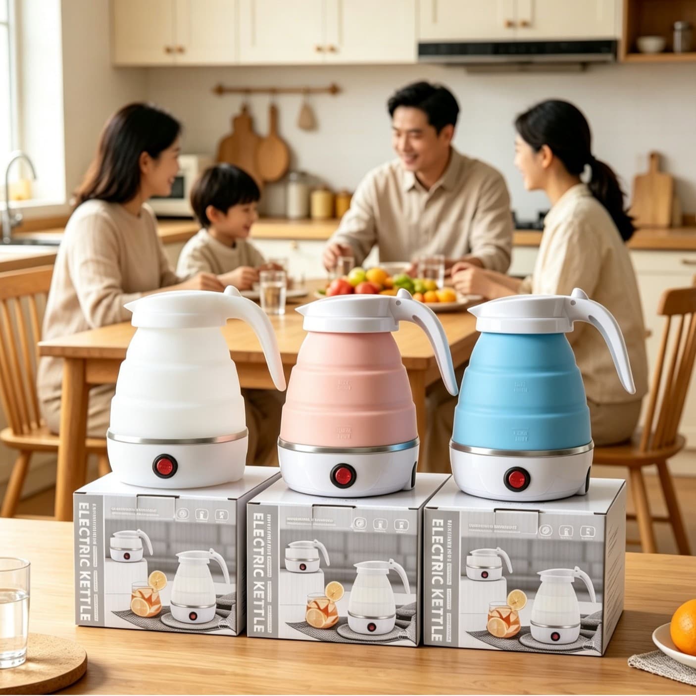 Foldable Travel Kettle Outdoor Portable Water Boiler Mini Insulated Cup Foldable Electric Kettle