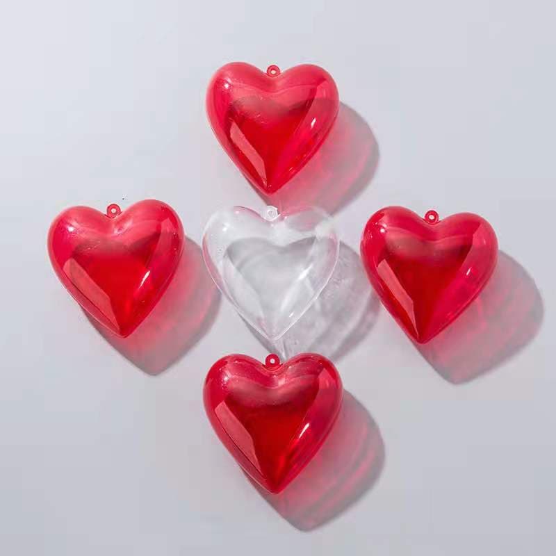 Amazon Valentine's Day Big Red Heart Plastic Box Valentine's Day Gift Box Chocolate Packaging Box Rubber Packaging Box