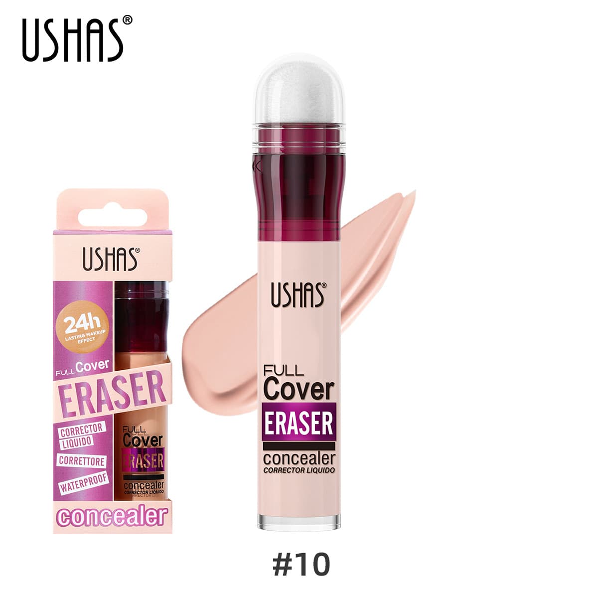 USHAS Cross-border 12-color Sponge Tip Foundation Long-lasting Concealer Waterproof Non-smudge Concealer