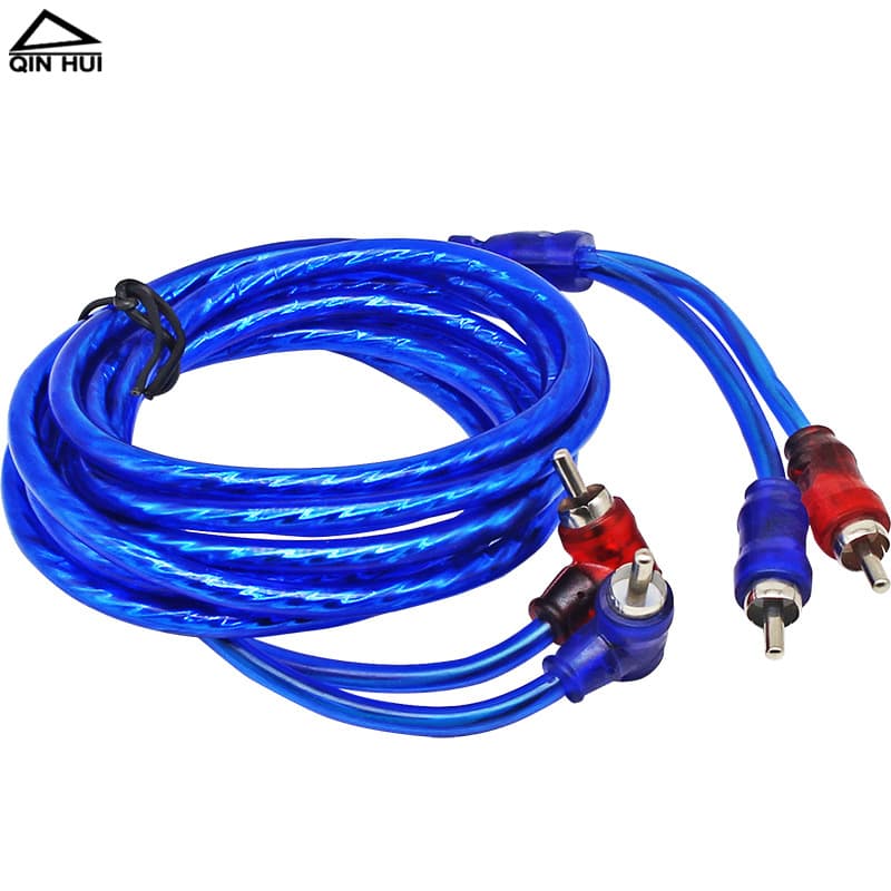5m Amplifier Audio Cable Subwoofer Signal Cable Car Audio Red White Dual RCA Male to Male 2RCA Connection Cable