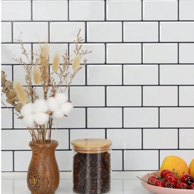 Cross-border Hot Selling Self-Adhesive Tile Stickers Crystal Thickened Kitchen Decorative Fake Sticker 3D Effect Oil-Proof