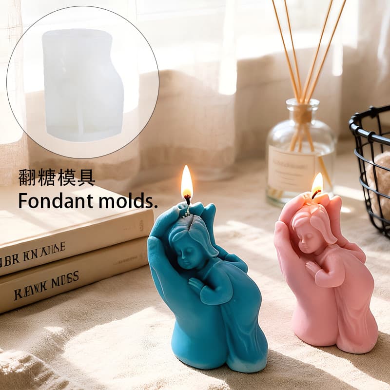 Cross-border New Product Hand-Held Baby Silicone Aroma Candle Mold DIY Gypsum Doll Decoration Silicone Mold