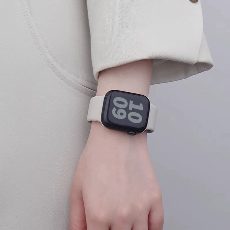 Compatible with iWatch 10 Apple Watch Band S9 Apple Watch 9 Silicone S10 Solid Color Smart Watch Strap