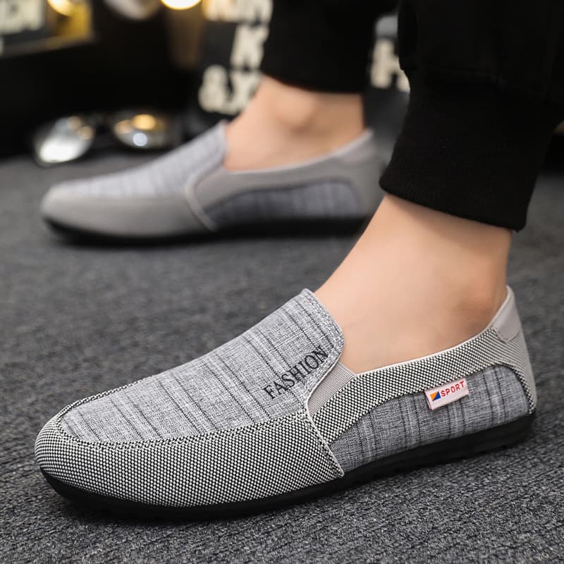 2025 Summer Cloth Shoes, Loafers for Men, Casual Korean Style Slip-on Canvas Shoes, Size 45