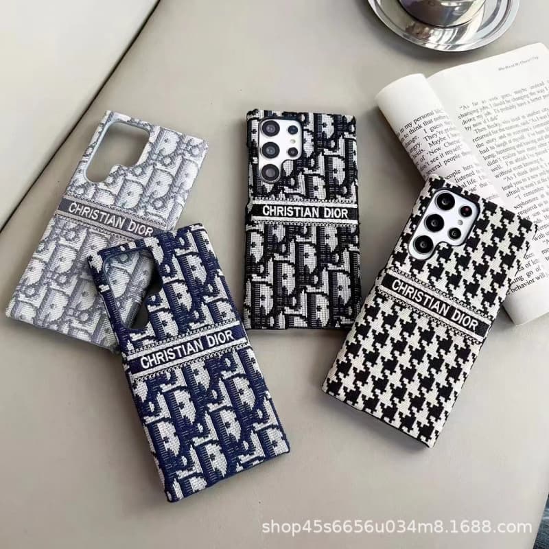 Premium Samsung S26 Ultra Phone Case Fabric Embroidery S24/S23/S22/Plus Hard Shell FE Cover Compatible