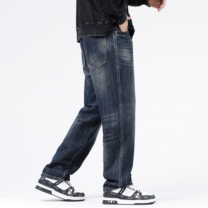High Quality Straight Wide Leg Jeans for Men, Autumn Loose Casual Versatile American Style Wide Leg Jeans for Men