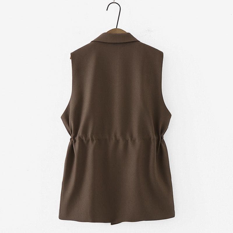 Vest clip large size new waistcoat jacket loose temperament waist slimming women's vest suit mid-length style outer wear